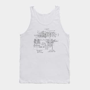 Lathe woodworking Vintage Patent Hand Drawing Tank Top